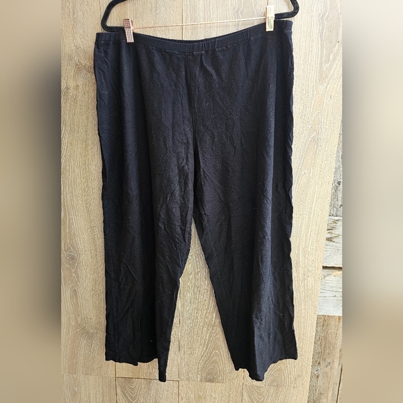 Eileen Fisher Black Pull On Pants Elastic Waist Comfortable Cozy XL - Picture 1 of 3